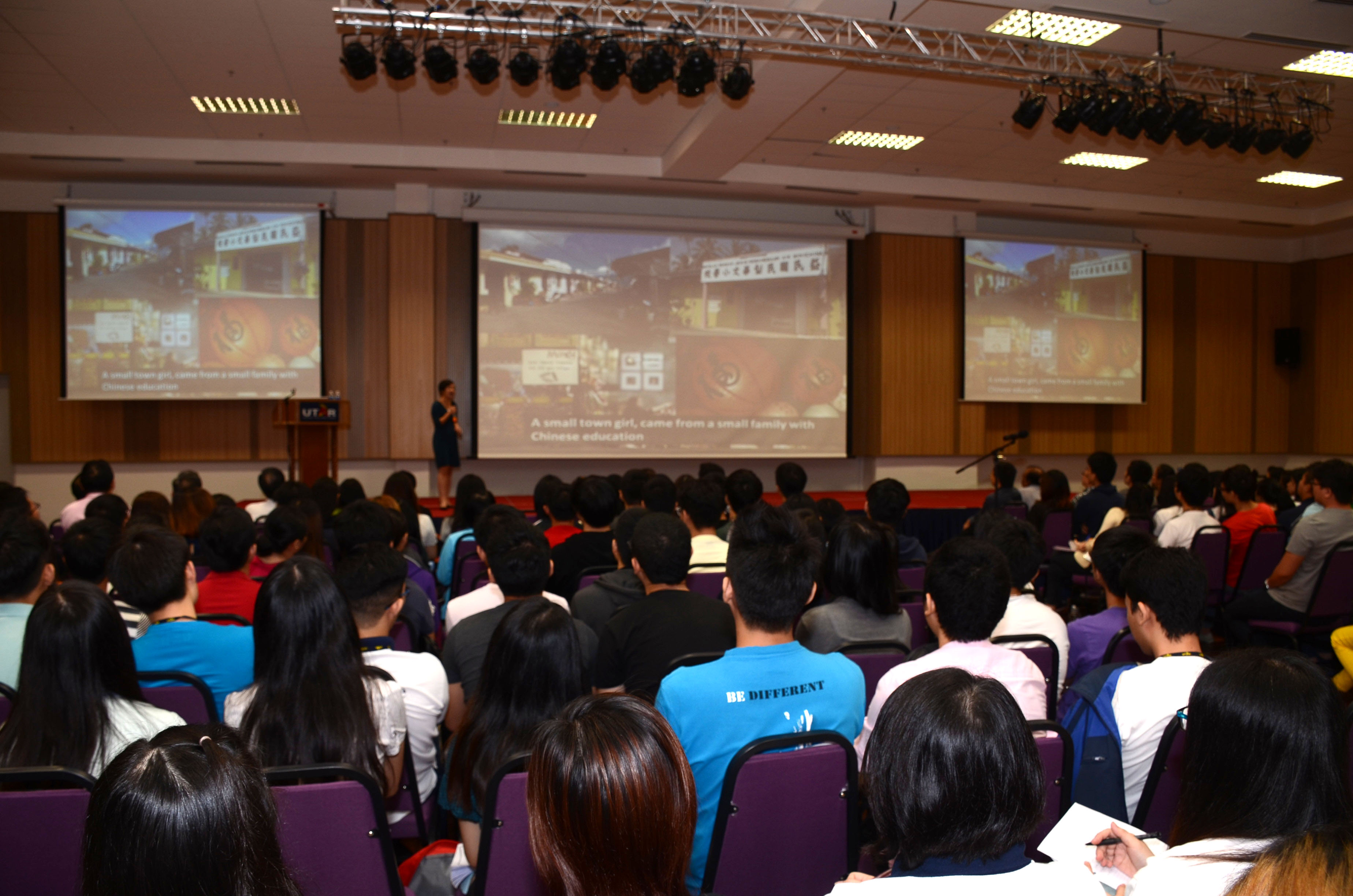 Staff and students listening attentively to the talk