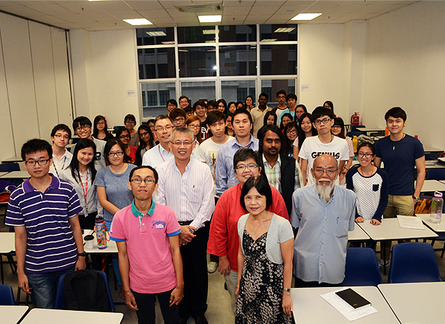 Wong (center) with the audience