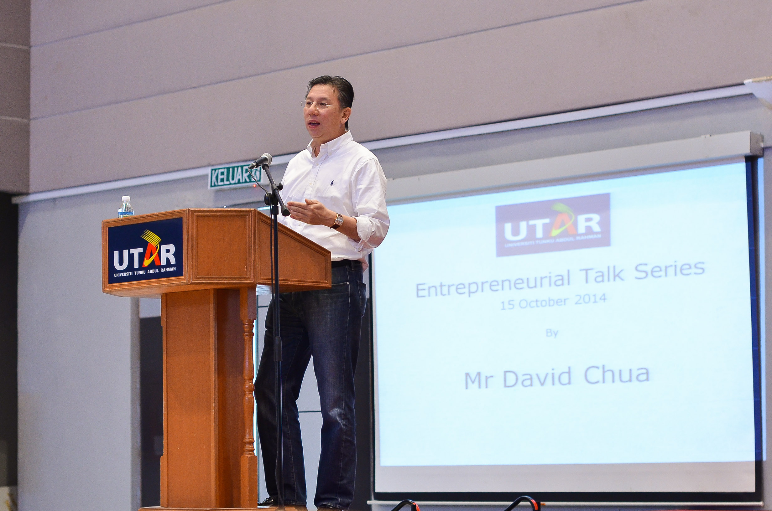 Man of calibre: David Chua sharing his advice